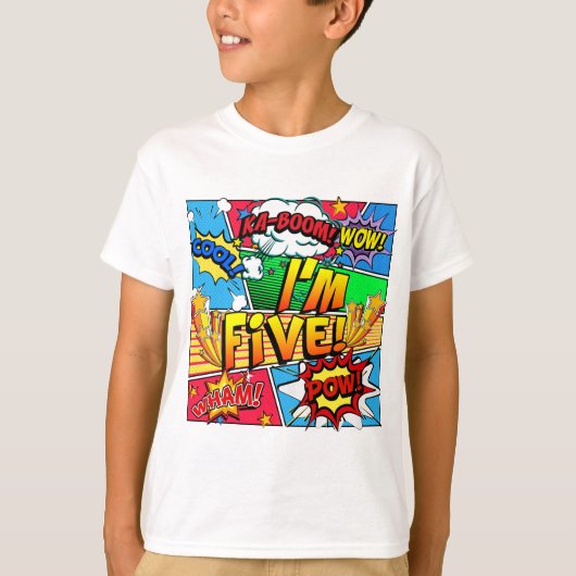 T-shirt I'm Five Comic Book (Devant)