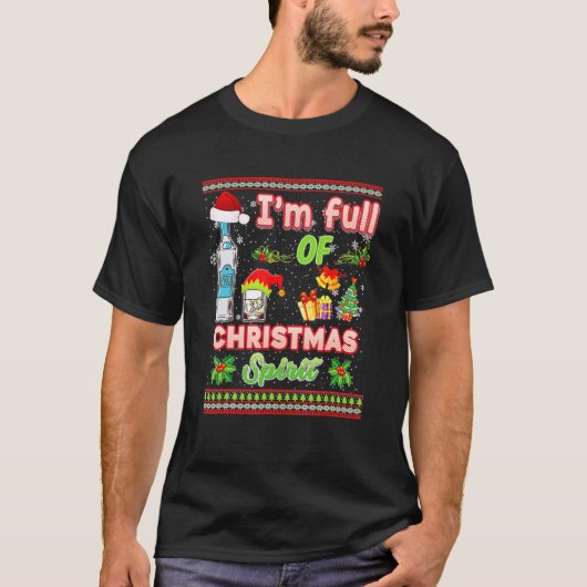 T-shirt I'm Full Of Holiday Spirit Vodka Drinking (Devant)