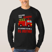 T-shirt Im Going To Be A Big Brother Firetruck Baby Revea (Devant)
