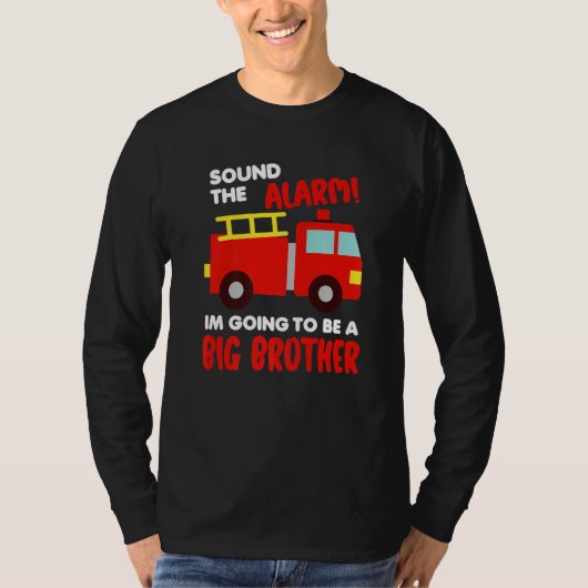 T-shirt Im Going To Be A Big Brother Firetruck Baby Revea (Devant)