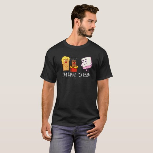 T-shirt I'm Here To Party S'mores Marshmallow Camping Smor (Devant entier)