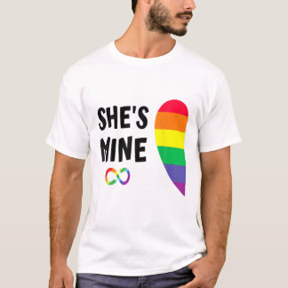T-shirt Im Hers Shers Mine Correspondance Pour Pride Lesbi