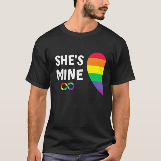 T-shirt Im Hers Shers Mine Correspondance Pour Pride Lesbi (Devant)