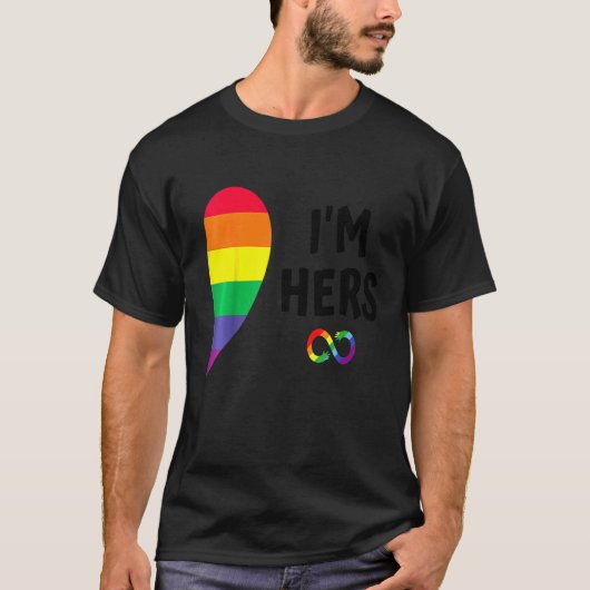 T-shirt Im Hers Shers Mine Correspondance Pour Pride Lesbi (Devant)
