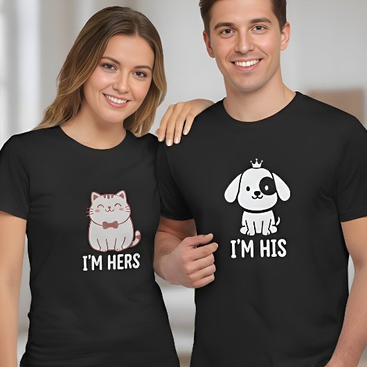 T-shirt I'm His Matching Couples Cute Dog