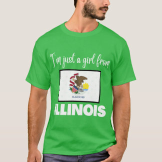T-shirt Im just a girl from Illinois State pride design fo