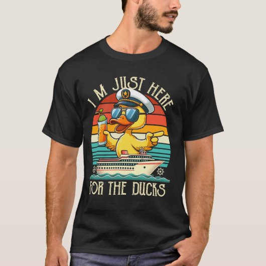 T-shirt I'm Just Here for the Ducks Funny Rubber Ducks Cru (Devant)