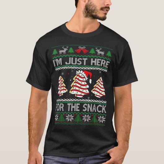 T-shirt I'm Just Here For The Snack Christmas Cakes Debbie (Devant)