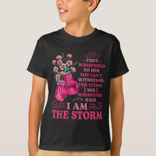 T-shirt Im Le Guerrier De La Boxe De Tempête Pink Ribbon F