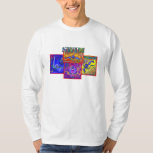 T-shirt IM longue pièce en t de douille de chevauchement