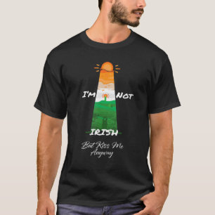 T-shirt I'm Not Irish But Kiss Me Anyway Men At Sunset Pat