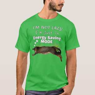 T-shirt Im Not Lazy Économie d'énergie Mode Coeur Chat dan