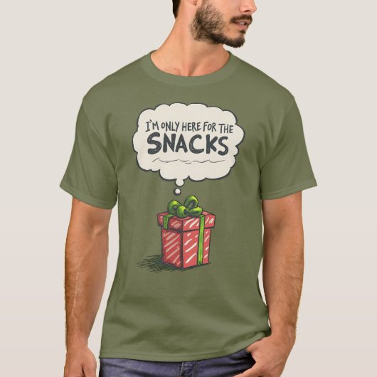 T-shirt I'm Only Here For The Snacks, Grinch Mode Xmas (Devant)