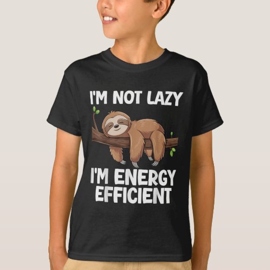 T-shirt Im Pas Lazy Im Économie D'Énergie Sloth (Devant)