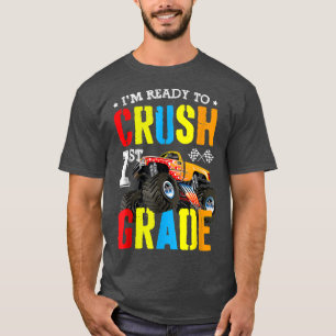 T-shirt Im Ready To Crush 1st Grade Boy Monster Truck Back