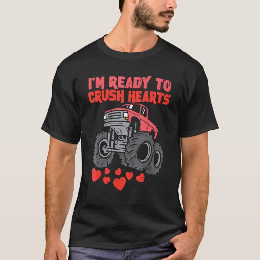 T-shirt I'm Ready To Crush Hearts Monster Truck Boys Valen (Devant)