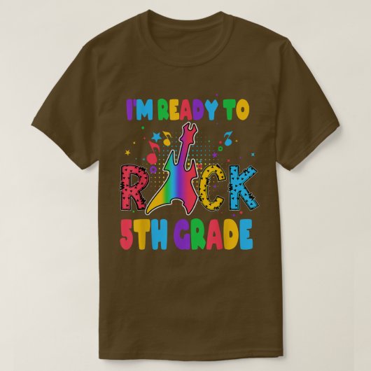 T-shirt Im Ready To Rock 5th Grade Guitar Back To School 1 (Design devant)