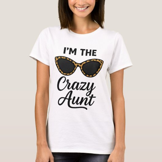 T-Shirt - "I'm The Crazy Tante" Oeil de chat (Devant)