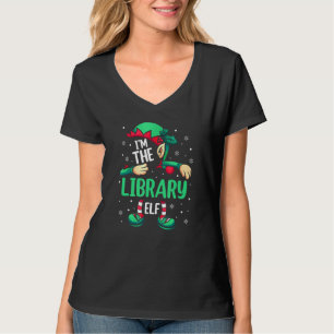 T-shirt I'm The Library Elf Dabbing Santa Claus Xmas Famil