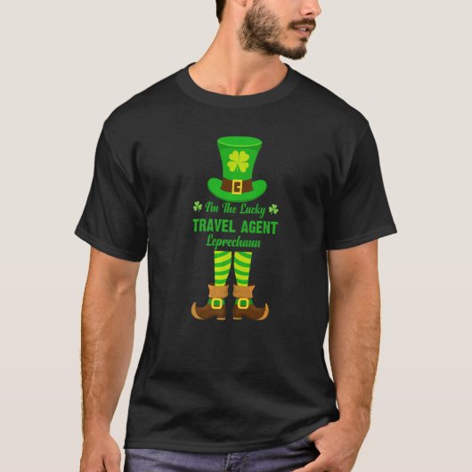 T-shirt I'm The Lucky Travel Agent Leprechaun Funny St.Pat (Devant)