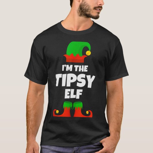 T-shirt I'm The Tipsy Elf Family Pajama Christmas Funny (Devant)
