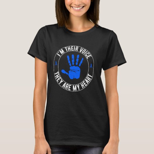 T-shirt I'm Their Voice Child Abuse Prevention Awareness M (Devant)
