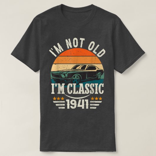 T-shirt Im Voiture Classique 81E Cadeau Anniversaire 81 An (Design devant)