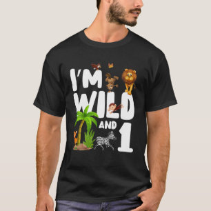 T-shirt I'm Wild And One 1 Zoo Thème Anniversaire Safari J