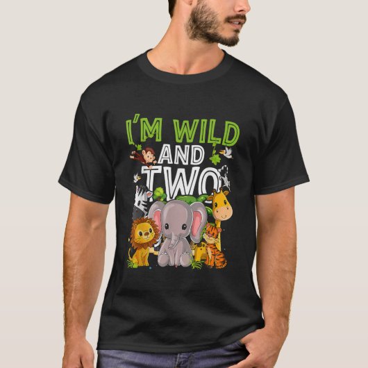 T-shirt Im Wild et deux Zoo Anniversaire Famille Safari Ju (Devant)