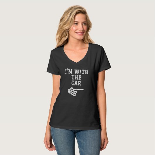 T-shirt I'm with the Car Point Matching Couples Halloween (Devant entier)