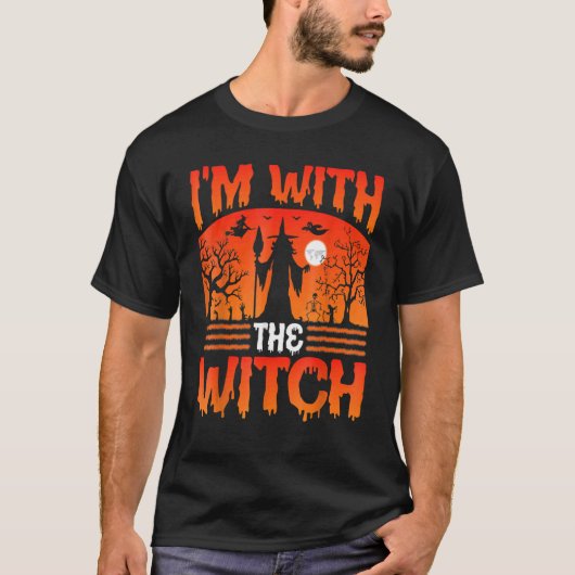 T-shirt I'm With The Witch  Halloween His And Her Outfit (Devant)