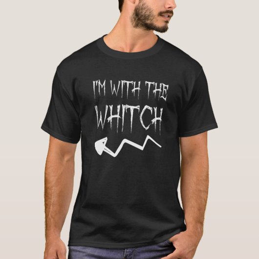 T-shirt I'm With The Witch Men Halloween Couples Costume (Devant)