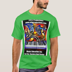 T-shirt Image Abstraite des symboles musicaux et clavier 1