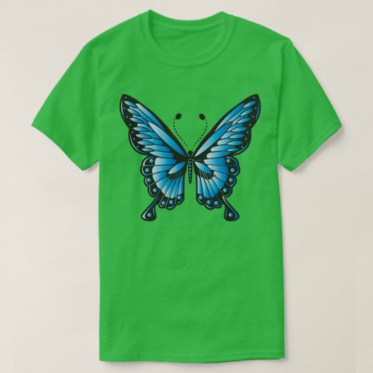 T-shirt Image d'ailes bleues d'un papillon bleu (Design devant)