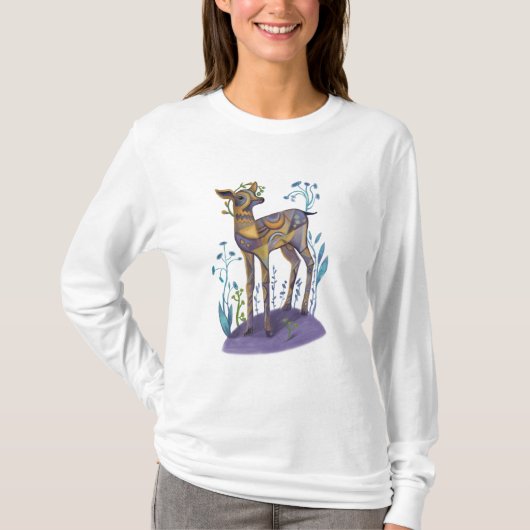 T-shirt image de cerf mignon (Devant)