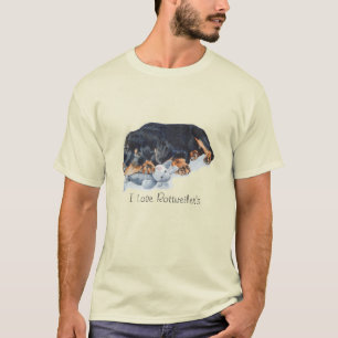 T-shirt image de chien de caresse de rottweiler de
