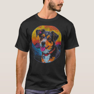 T-shirt Image de chien mignon Retro Vintage animal de comp