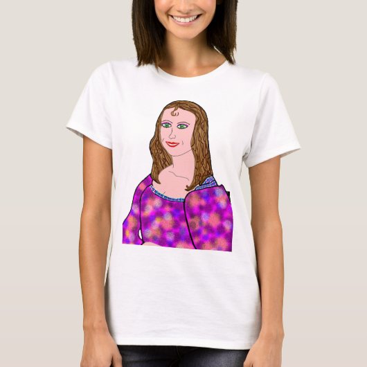 T-shirt Image de dessin animé de Mona Lisa (Devant)