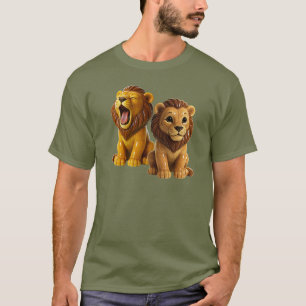 T-shirt Image de deux lions assis sur un t-shirt.