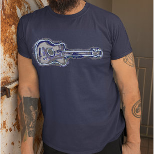 T-shirt image de guitare bleue