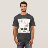 T-shirt Image de texte de couple de couleur charbon de mar (Devant entier)