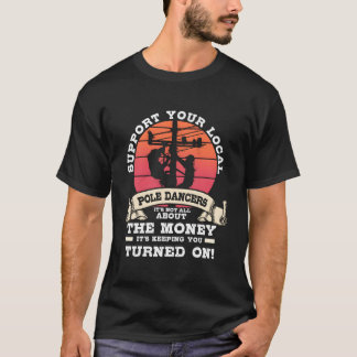 T-shirt Image de travailleur de ligne à l'arrière de