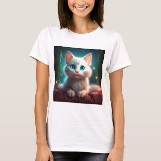 T-shirt Image D'Imaginaire D'Un Jeune Chat Albino