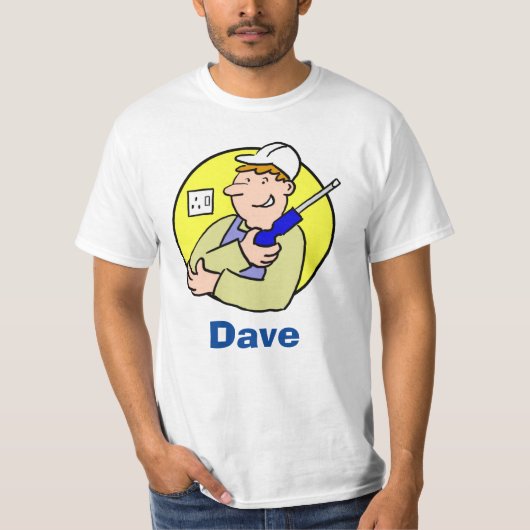 T-shirt Image électricien avec nom (Devant)
