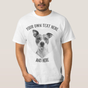 T-shirt Image et texte personnalisés en forme de coeur