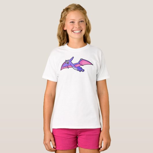 T-shirt Image Mignonne D'Un Ptérodactyle Volant. (Devant entier)