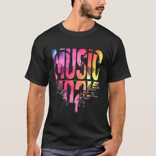 T-shirt Image miroir de musique (Devant)