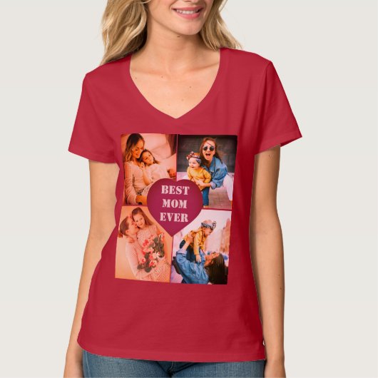T-shirt Image personnalisée x4 et texte (Devant)