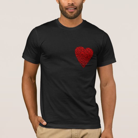 T-shirt Image rouge lumineuse de coeur (Devant)