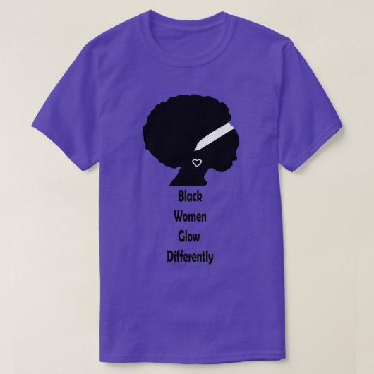 T-shirt Image symbolique et citation quotBlack Women Glow  (Design devant)